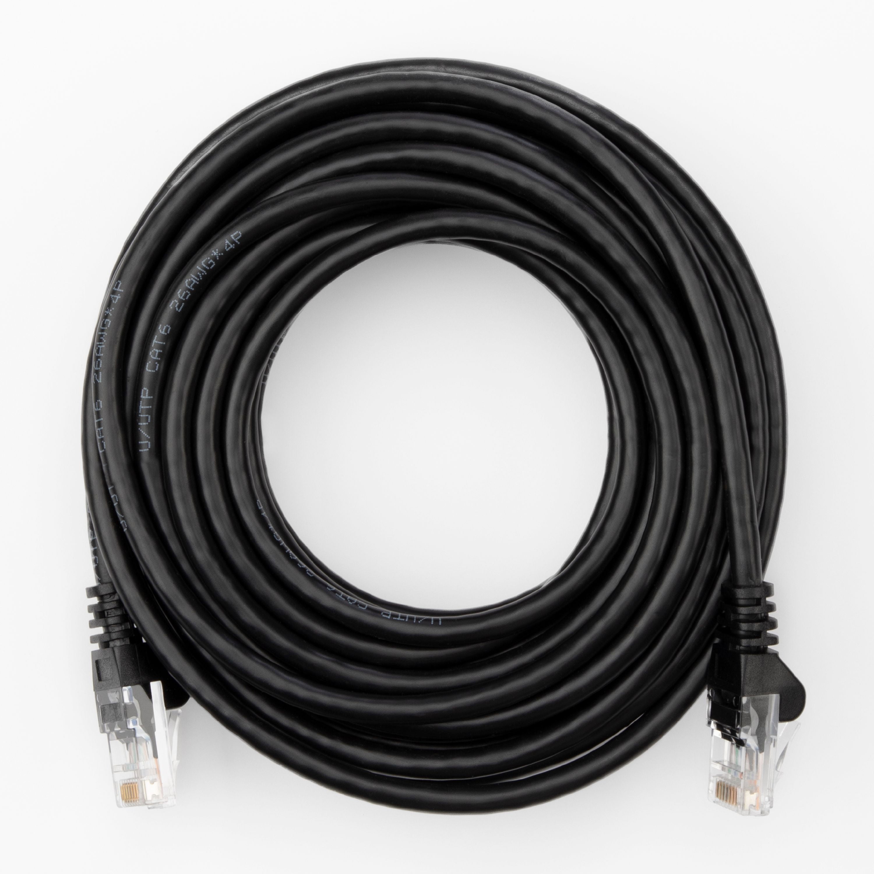 Onn Ethernet Cat6 Networking Cable Snagless, 25 Feet, Black