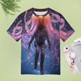 thumbnail image 4 of Octopus in The Mysterious Ocean Women's T-Shirt Short Sleeve T Shirts Tops Tee Ladies Loose T, 4 of 6