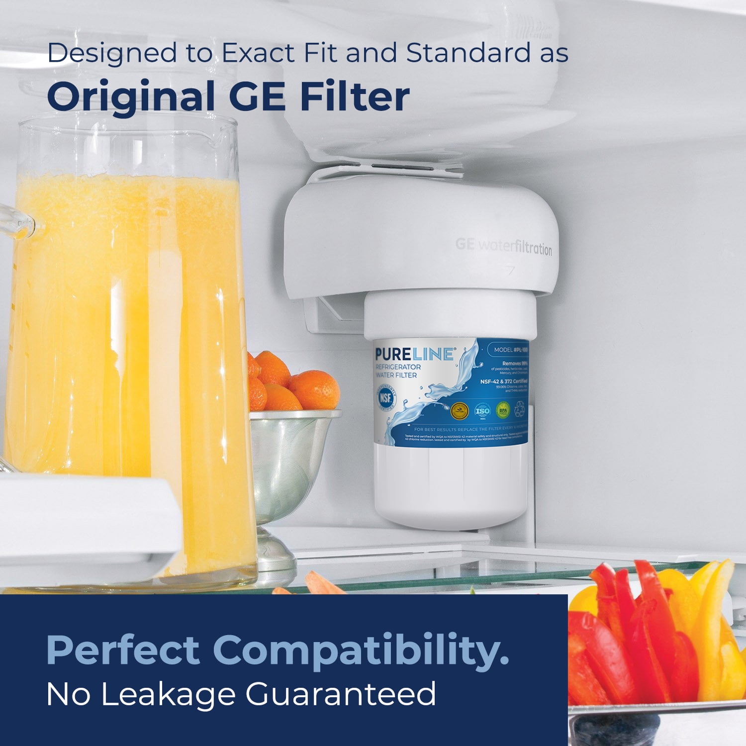 GE MWF Certified Water Filter Replacement. Compatible Models for GE: MWF, MWFP, MWFINT, MWFAP, GWF, GWFA, HWF, HWFA, HDX FMG-1, Smart Water, WFC1201, GSE25GSHECSS, 197D6321P006 (3 Pack)