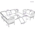 thumbnail image 6 of 5-Piece Patio Sectional Sofa Set Outdoor Woven Rope Furniture Conversation Set with Glass Table and Cushions for Garden Backyard Porch Poolside, 6 of 9