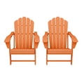 thumbnail image 2 of WestinTrends Highland Outdoor Patio HDPE Adirondack Chairs With Cup Holders (Set of 2), Orange, 2 of 13