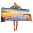 thumbnail image 4 of Toalla de playa de microfibra Toalla de baño colorida súper liviana Manta de playa a prueba de arena Toalla multiusos para piscina de viaje 30x60 pulgadas Wmkox628yii hfskjfh621, 4 of 4