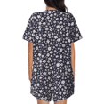 thumbnail image 3 of Naloa Daisies Flowers Women's Short-Sleeved Pajama Set, Loungewear, Summer pajamas, Breathable Cozy - X-Large, 3 of 9