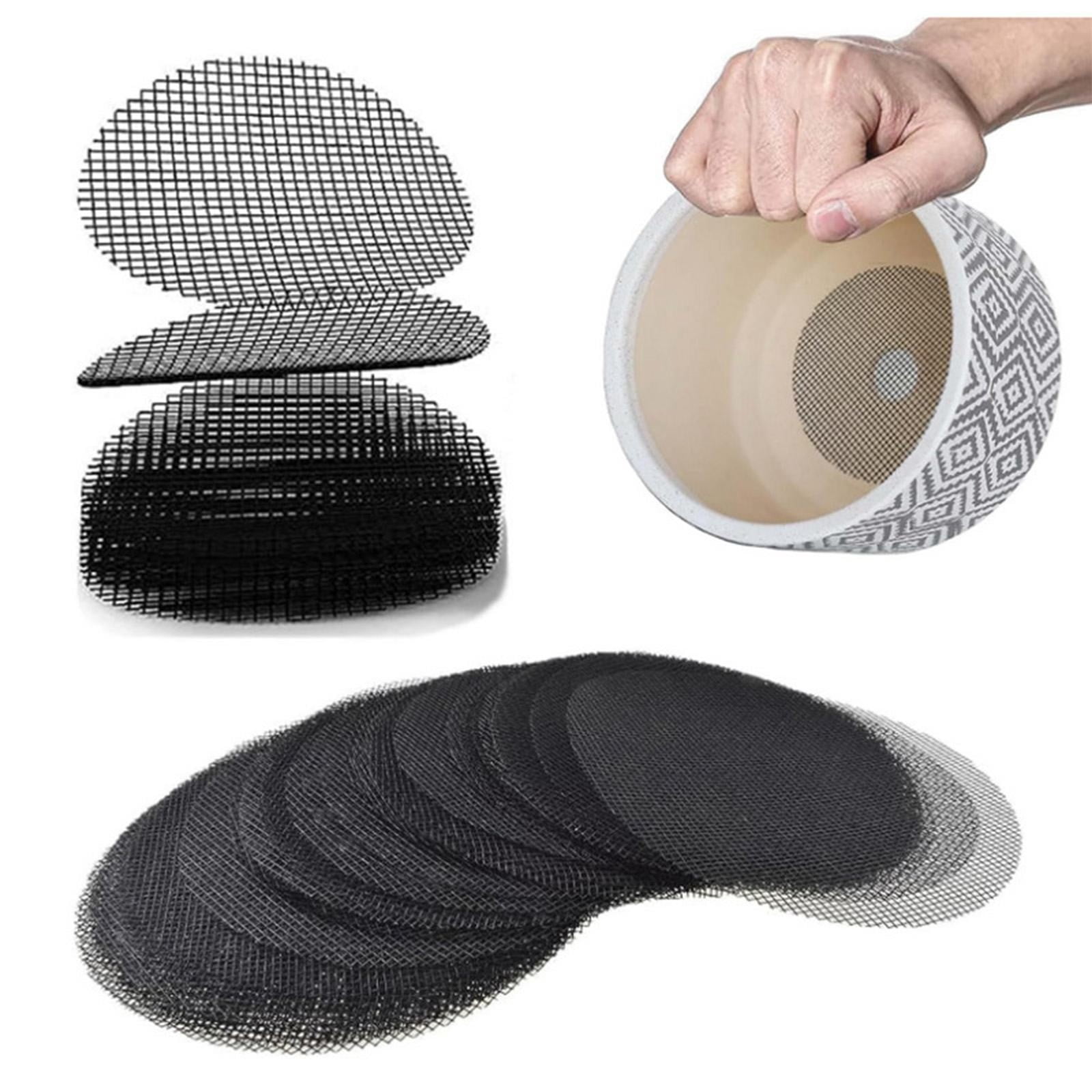 SMKE Mesh Pot Drainage Covers - Fiberglass Rounds To Prevent Soil Loss For Indoor Planter,Round Pot Bottom Mesh,Flower Pot Hole Mesh 150pc - 1",2",4" Round for Soil Loss Prevention Bonsai Bottom Grid
