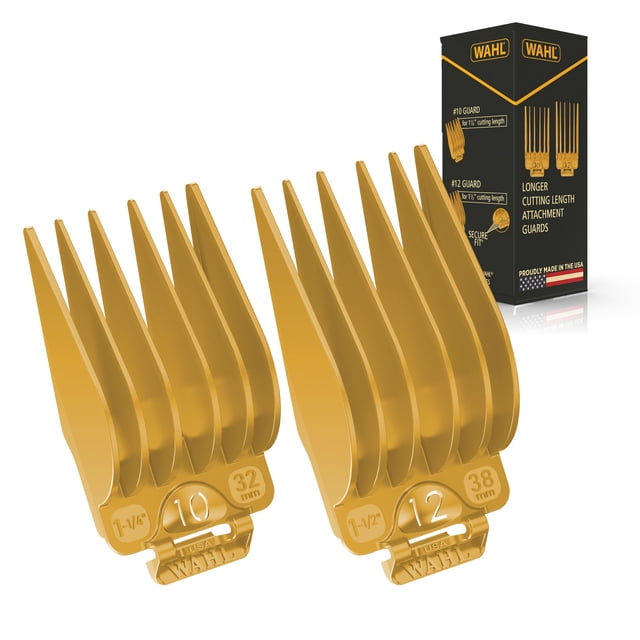 WAHL 3025025 - Juego de protectores de fijación para peinados largos y decoloraciones, 2 peines guía de cortapelos de tamaño completo para un mayor rendimiento de cort