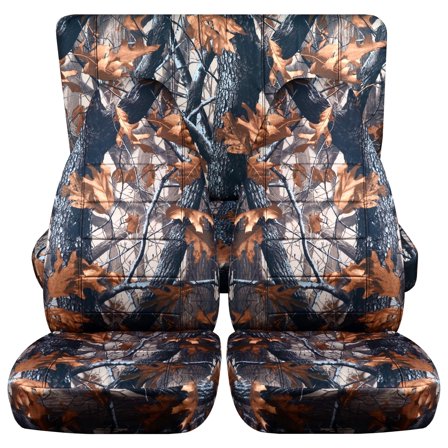 Designcovers Fits 1987-1995 Jeep Wrangler YJ 2dr Camo Seat Covers:Gray Real Tree- Full Set