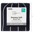 thumbnail image 7 of Mainstays 3-Piece 220 Thread Count Grey Stripe 100% Peached Cotton Dreamy Soft Bed Sheet Set, Twin/Twin XL, 7 of 7