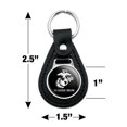 thumbnail image 4 of Marine Mom USMC White Logo on Black Officially Licensed Black Leather Keychain, 4 of 6
