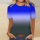 thumbnail image 2 of Camiseta de Manga Corta de Cuello Redondo Impresa Casual de la Moda de las Mujeres, Poliéster Ligero para el Uso Diario, 2 of 8