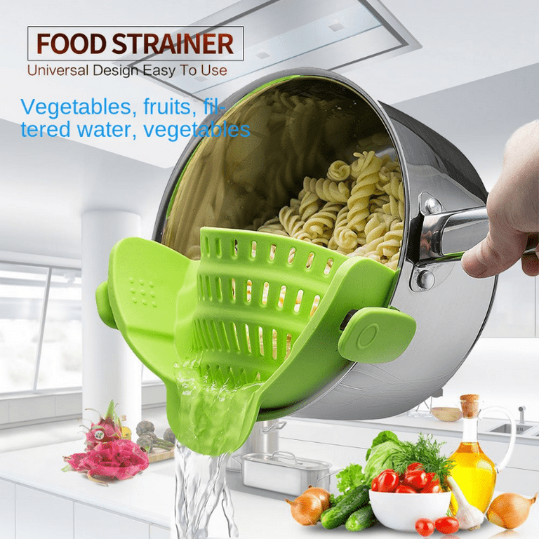 Universal Silicone Clip-on Pan Pot Strainer Anti-spill Pasta Pot