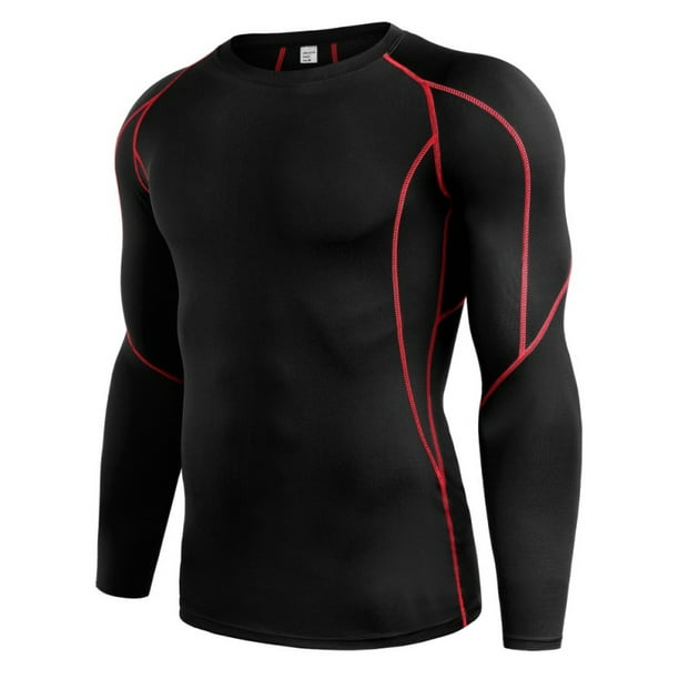 Fymall - Men's Long Sleeve Compression Base Layer T-shirt Tight ...