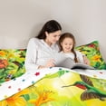 thumbnail image 5 of Castle Fairy Floral Hummingbird Twin Comforter Sets,Tropical Flower Leaves Bedding Set, 5 of 8