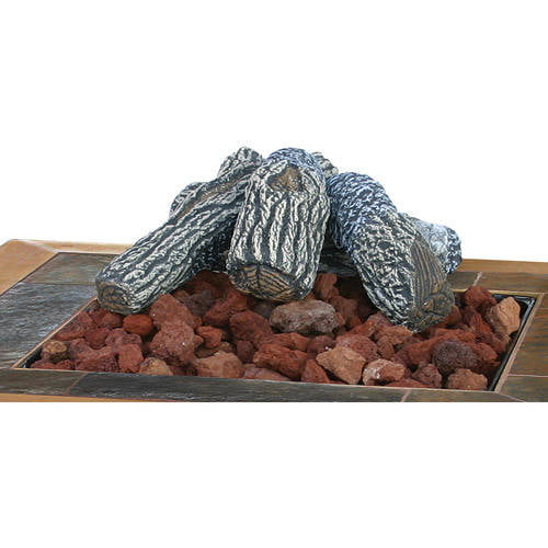 Lava Rock And Log Kit For Outdoor Fire, Red Lava Rock For Wood Burning Fire Pit