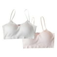 thumbnail image 3 of Bxsruta Girls Wirefree Camisole Bra 2 Pack Seamless Soft Stretchy Training Bras for Tweens Teen Girls Everyday Wear Sizes 7-13 Years, 3 of 6