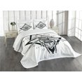 thumbnail image 3 of Ambesonne Queen Bee Quilted Bedspread Set 3 Pcs, Beehive Pattern Bug, King Size, Black White, 3 of 5