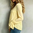 thumbnail image 5 of WCJM Women's V Neck Chiffon Blouses Long Sleeve Shirts Front Loose Fit Casual Elegant Tops For Daily Occasions, 5 of 6