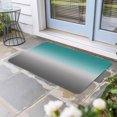 thumbnail image 2 of Teal Grey Ombre Doormat Outdoor Entrance 20"x31.5", Turquoise Gradient Modern Abstract Art Absorb Moisture Dirt Door Mats, Non-Slip Rubber Backing Floor Mats Indoor, Low-Profile Front Door Rugs, 2 of 9