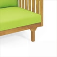 thumbnail image 3 of Outdoor 3 Seater Daybed Sofa | Classic Slat Panel | Solid Acacia Wood | Water-Resistant Cushions | Patio Use | 67.75"W | Teak | Wood+Waterproof Fabric, 3 of 14