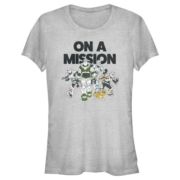 Junior's Lightyear On a Mission Group Graphic Tee Black Small