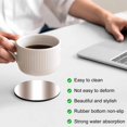 thumbnail image 4 of White Brown Coasters Set of 4, Modern Gradient Vertical Stripes Geometric Absorbent Coasters for Drinks, Coaster for Bar Office Dining Coffee Table Accessories Decor, Non Slip Round Desk Coaster, 4 of 9