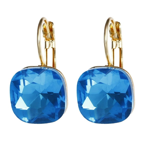 iTNHFP Small Hoop Earrings Women Personality Retro Blue Zircon Earrings Huggie Hoop Earrings