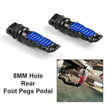2pcs Universal Aluminum Motorcycle Rear Passenger Foot Pegs Footrests Blue