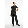 thumbnail image 3 of Elements Women's EL9945 Mock Wrap Scrub Top and Half-Elastic Waistband Scrub Pant Set Black 3X-Large, 3 of 3