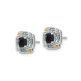 thumbnail image 3 of 1.29 Carat (Ctw) Black Onyx and Blue Topaz Post Earrings in Sterling Silver for Women, 3 of 5