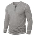 thumbnail image 4 of Fnnxeal Mens T-Shirts Fashion Crew Neck Long Sleeve Fall Winter Casual Gray Shirts for Men Size M, 4 of 7