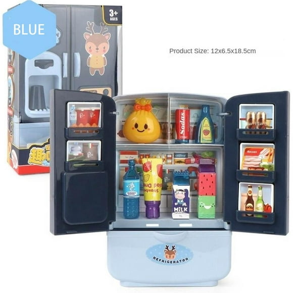 Ruiboury Simulation Fun Smart Refrigerator Toys Home Small Appliances Play Cartoon Pattern Fridge Toy Party Supplies Gift DIY Craft