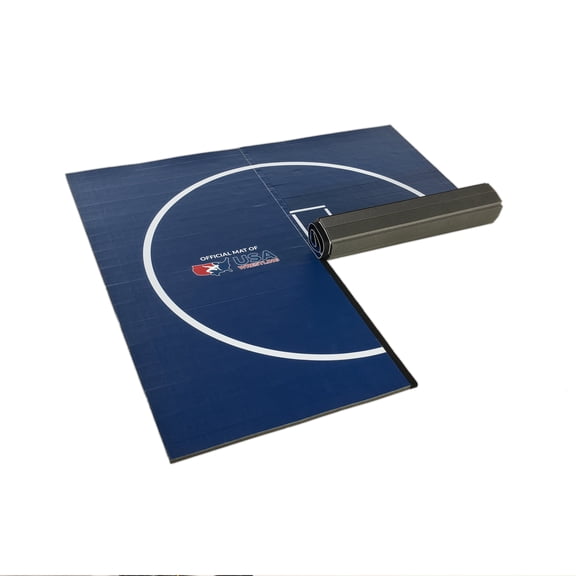 Dollamur 10’x10’x1.25” Wrestling Mat, Navy, Home Workouts, Exercise, with Circles, FLEXI-Connect®