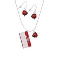 thumbnail image 2 of Delight Jewelry Acrylic Red "Hello" Name Tag Red Lucky Ladybug Necklace and Dangle Earrings Set, 2 of 6