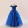 thumbnail image 4 of Riecok Little Girl Dress Princess Sleeveless Sequin Ruffle A Line Princess Dresses Halloween Birthday Party Kid Patchwork Tulle Skirt Formal Gown Dresses Blue 8 Years, 4 of 8