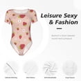 thumbnail image 6 of Balery Strawberries Women's Short Sleevee Crew Neck Bodysuit Tops Short Sleeve Tops Basic-X-Large, 6 of 9