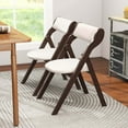 thumbnail image 5 of Costway Set of 4 Folding Chairs with Comfy Padded Backrest & Seat Natural Rubber Wood Frame, 5 of 8