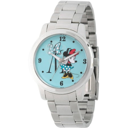 Disney Minnie Mouse Women's Silver Alloy Watch, Silver Stainless Steel Bracelet