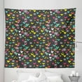 thumbnail image 1 of Winter Tapestry, Colorful Heart Shapes and Stars Snowing Weather Repeated Pattern, Fabric Wall Hanging Decor for Bedroom Living Room Dorm, 5 Sizes, Charcoal Grey and Multicolor, by Ambesonne, 1 of 1