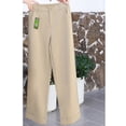 thumbnail image 3 of Khaki straight leg pants women's khaki cropped pants new Modal wide leg pants back elastic waist loose casual pants, 3 of 3