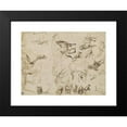 thumbnail image 2 of Jacques Callot 14x12 Black Modern Framed Museum Art Print Titled - Studies of Horses (Verso) (C. 1612), 2 of 5