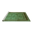 thumbnail image 2 of Ahgly Company Machine Washable Indoor Rectangle Oriental Turquoise Blue Industrial Area Rugs, 8' x 10', 2 of 4