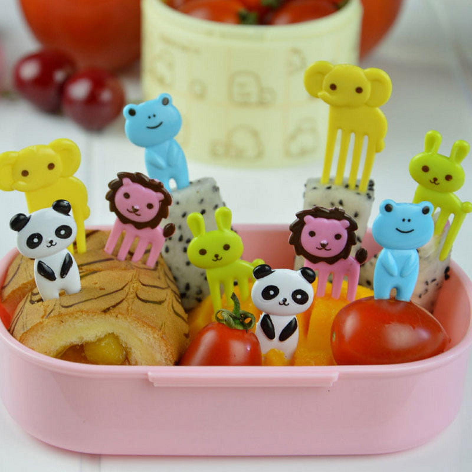 HENGBIRD Lot de 60 fourchettes à fruits pour animaux - Mini fourchette -  Piquettes, fourchettes à fruits - Réutilisables - Pour boîte à lunch - Pour