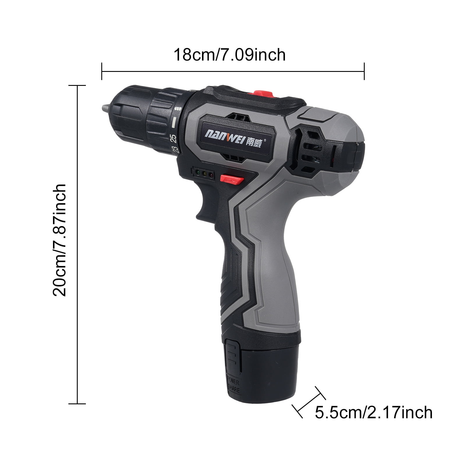 Screwdriver Electric Drill Sets Cordless Drill Driver 25+1  Setting  Speed Infinitely Variable Speed For Wood Metal Wall Drilling Twist And Loosen Screw Repairing