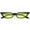 Black / Yellow, variant on Women's Thin Extreme Cat Eye Sunglasses Rectangle Lens 47mm (White / Smoke)