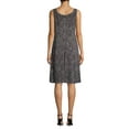 thumbnail image 2 of ALEX EVENINGS Womens Gray Long Sleeve Jewel Neck Above The Knee Wear To Work Sheath Dress 6, 2 of 3