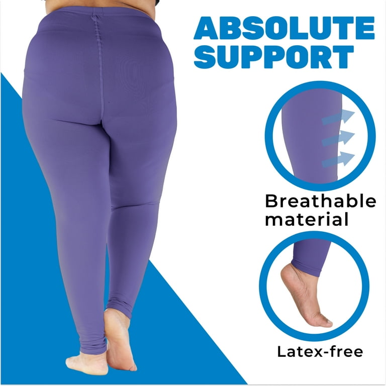 3XL Extra Wide Compression Leggings for Swelling 20-30mmHg - Purple,  3X-Large