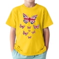 thumbnail image 1 of TAIAOJING T-Shirts Polyvalents Garçon Fille Imprimé Papillon Manches Courtes Col Rond T-Shirts Drapeau Élégant Coupe Décontractée Léger Usage Quotidien, 1 of 3