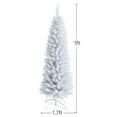 thumbnail image 4 of Costway 5ft Unlit Artificial Slim Pencil Christmas Tree with Metal Stand White, 4 of 10