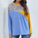 thumbnail image 2 of Moda mujer casual manga larga estampado leopardo bolsillo patchwork damas tops Fridja fhghd621, 2 of 4