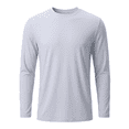 thumbnail image 5 of GOLDENROW Long Sleeve Crewneck T-Shirt, Men's Pure Dry Fit Poly Shirt, Silver, 2XL, 5 of 5
