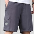 thumbnail image 6 of Lovzfmll Multi-Pocket Straight Leg Elastic Waist Shorts for Men, Outdoor Home Sports Athletic Bermuda Shorts Purple, 5XL, 6 of 7
